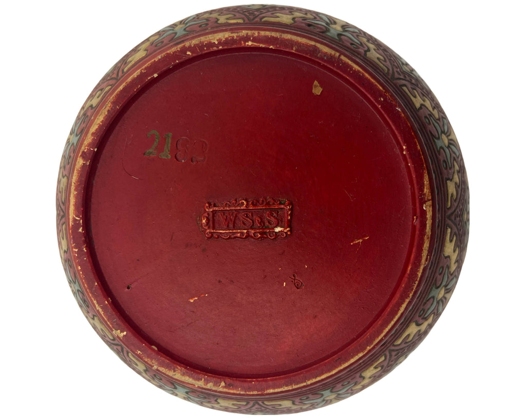 Antique Austrian Majolica Potpourri Jar Urn Wilhelm Schiller & Son Bohemia 2192 - Poppy's Vintage Clothing