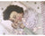 Vintage 1930s Sleeping Baby Paper Doll Picture Collage w Real Human Hair Lace and Ribbon Trim - Poppy's Vintage Clothing