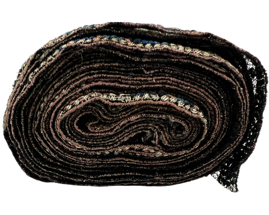 Vintage 1920s Silk Ribbon Metallic Silver Woven Floral Pattern Flapper Millinery Per Yard - Poppy's Vintage Clothing