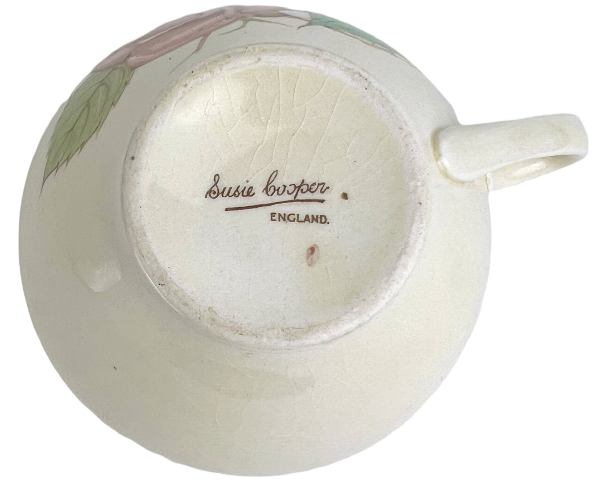 Vintage 1930s Susie Cooper Patricia Rose Faded Pink Trio Cup Saucer and Plate Rare - Poppy's Vintage Clothing