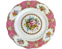 Vintage 1940s Royal Albert Bone China Salad Plate Pink Lady Carlyle - Poppy's Vintage Clothing