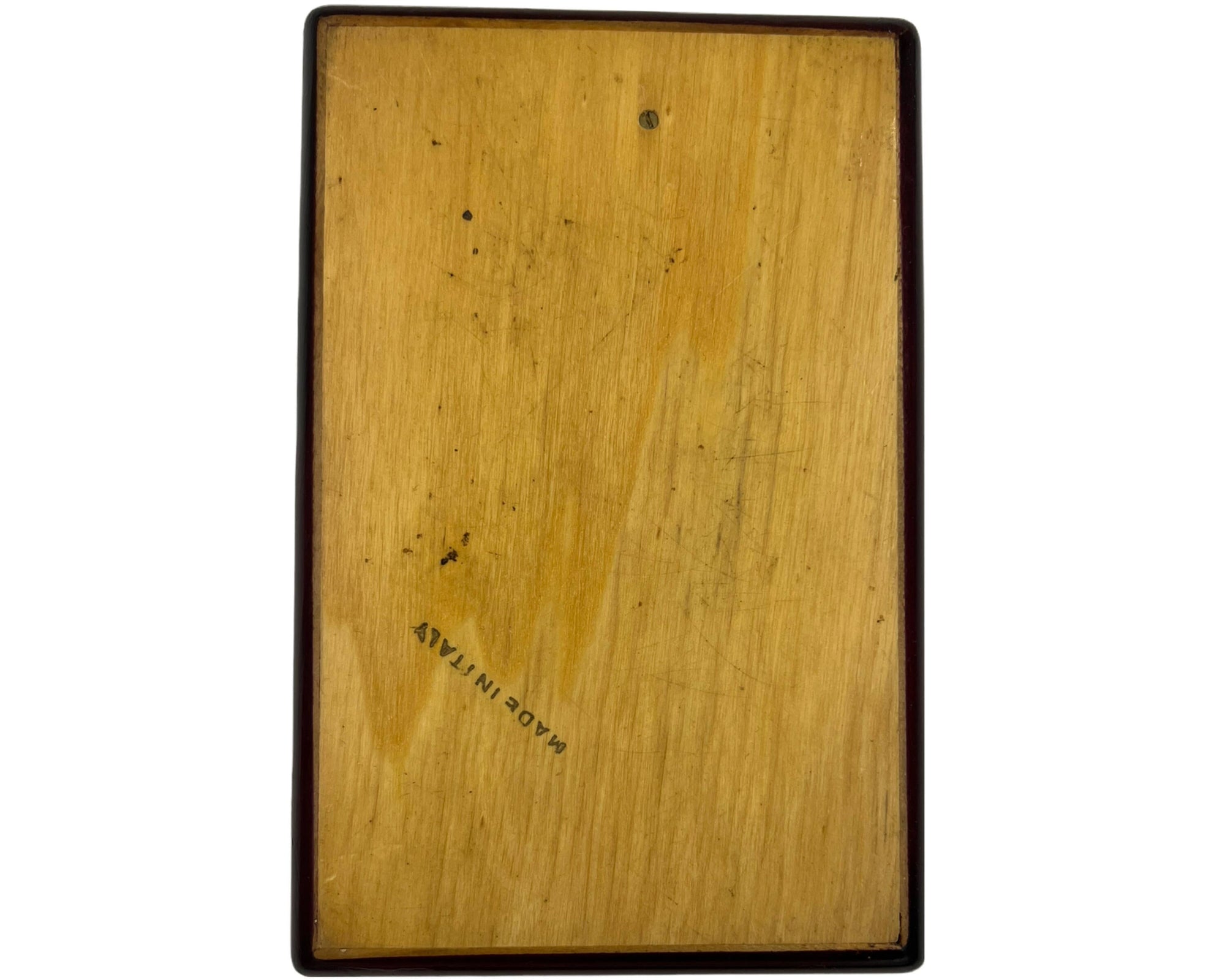 Vintage Cigarette Box Printed Lacquer Wood Made in Italy - Poppy's Vintage Clothing