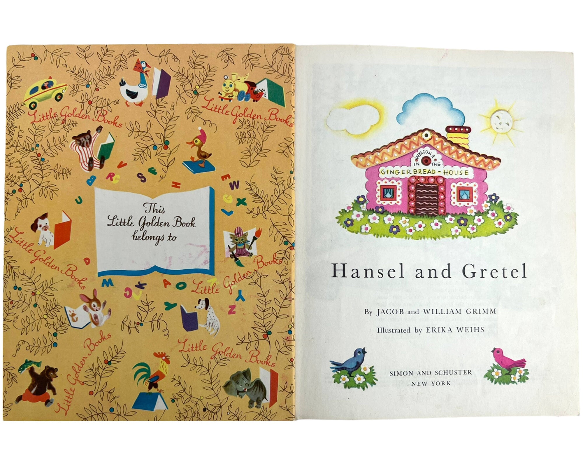 Hansel and Gretel Little Golden Book 1945 H Printing Fine Condition - Poppy's Vintage Clothing