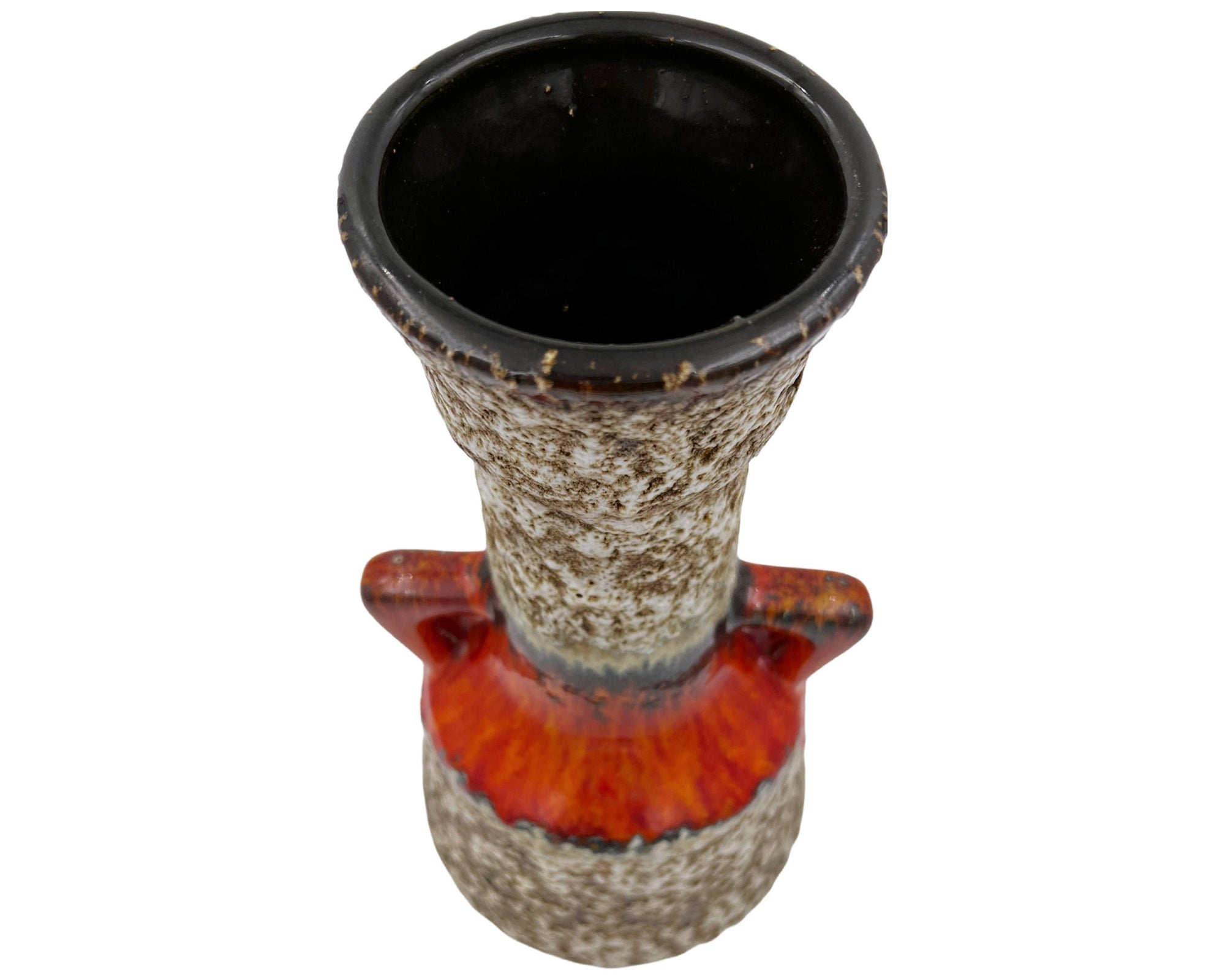 Mid Century West German Pottery Fat Lava Vase Scheurich 11.75 - Poppy's Vintage Clothing