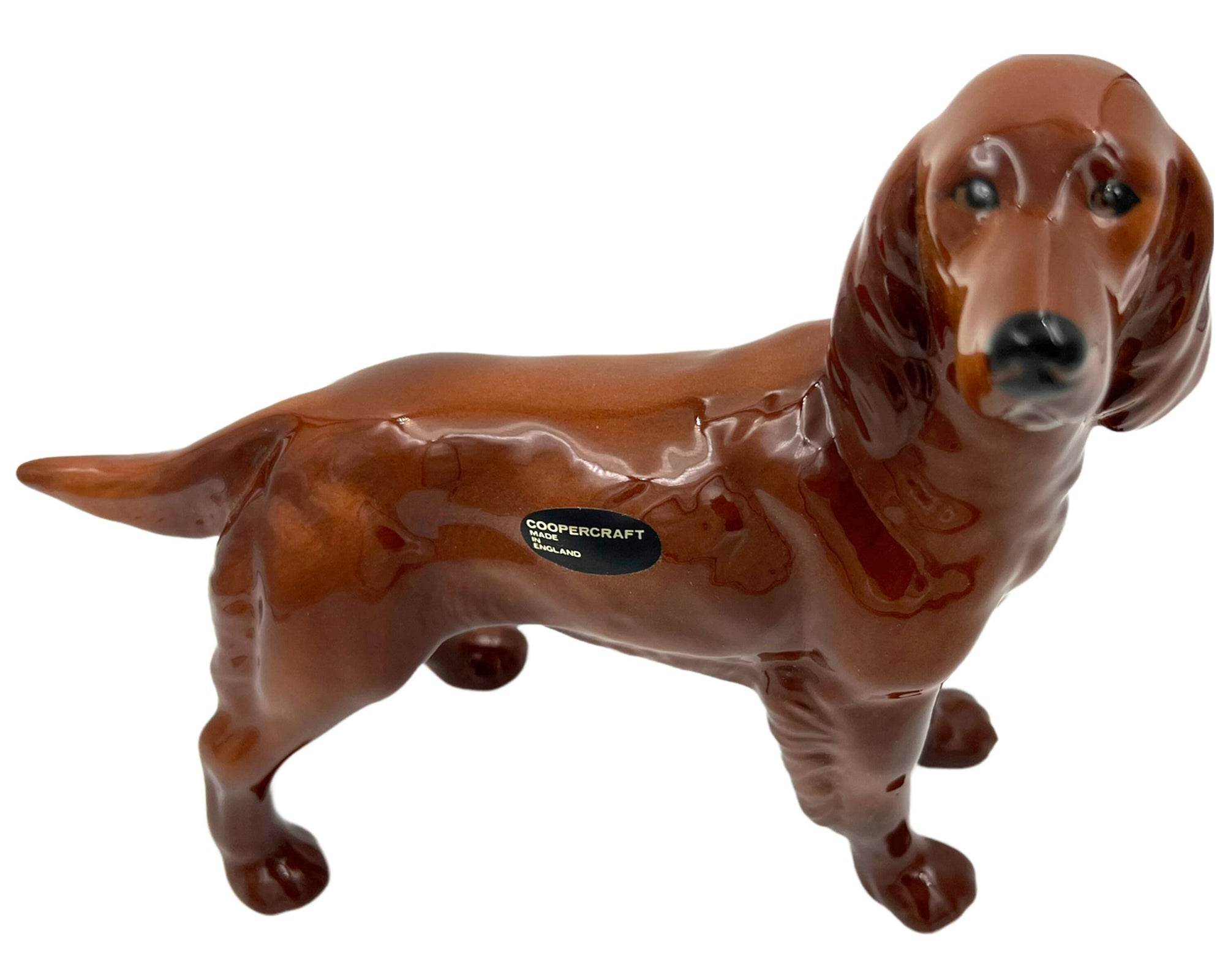 Vintage 1960s Coopercraft Dog Figurine Irish Setter Summerbank Pottery England - Poppy's Vintage Clothing