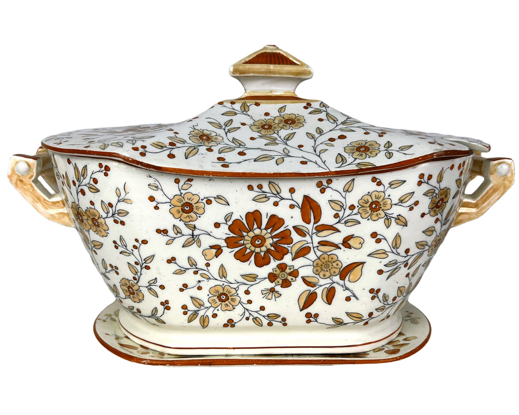 Antique Ridgways Persia Tureen Large Lidded w Under Plate - Poppy's Vintage Clothing