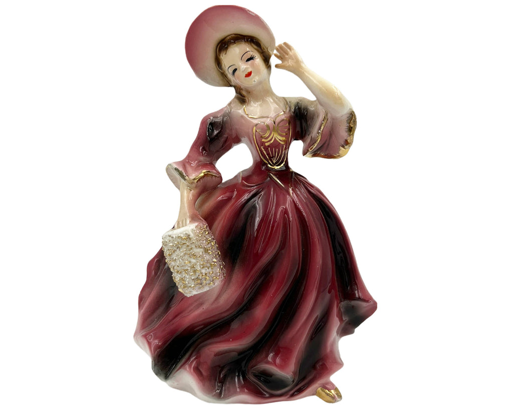 Vintage Victorian Lady Figurine with Muff Made in Japan Florence Ceramics Imitation - Poppy's Vintage Clothing