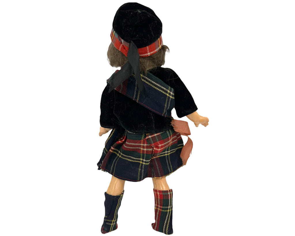 Antique Scottish Character Doll German Bisque Head Highland Dress 12 - Poppy's Vintage Clothing