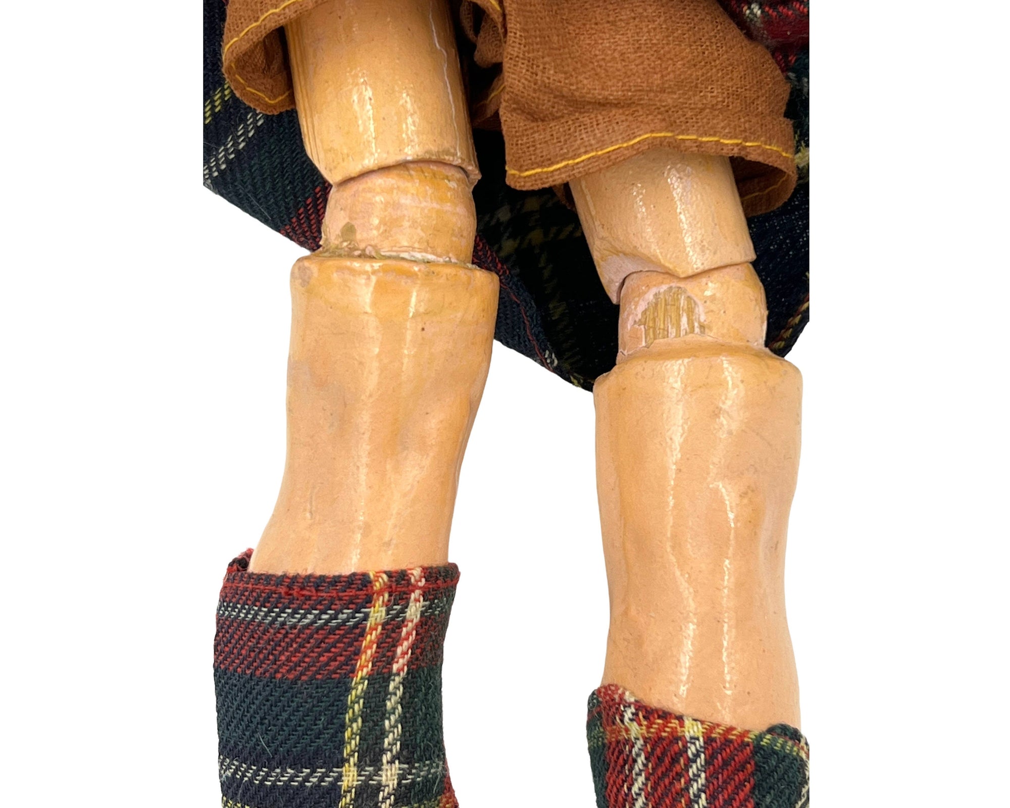 Antique Scottish Character Doll German Bisque Head Highland Dress 12 - Poppy's Vintage Clothing