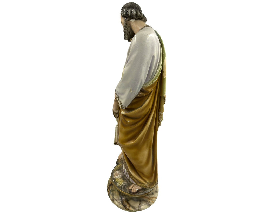 Antique Religious Statue St Joseph with Child Jesus T Carli Bernardi & Nieri Montreal 18 - Poppy's Vintage Clothing