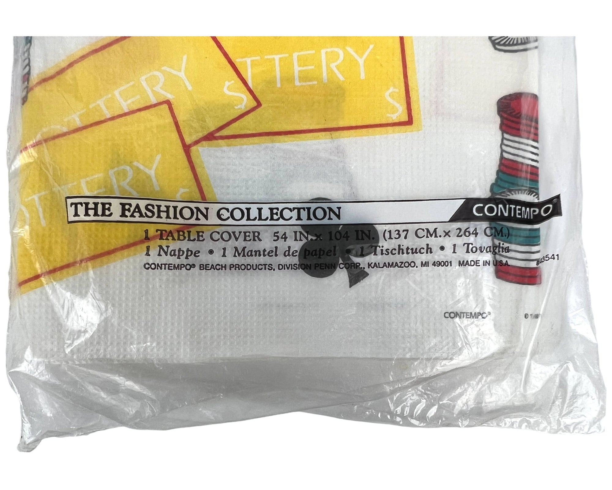 Vintage NIP 1990 Feeling Lucky Gambling Game Paper Table Cover Tablecloth 54 x 104 - Poppy's Vintage Clothing