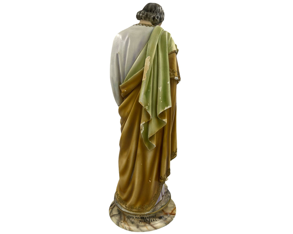 Antique Religious Statue St Joseph with Child Jesus T Carli Bernardi & Nieri Montreal 18 - Poppy's Vintage Clothing