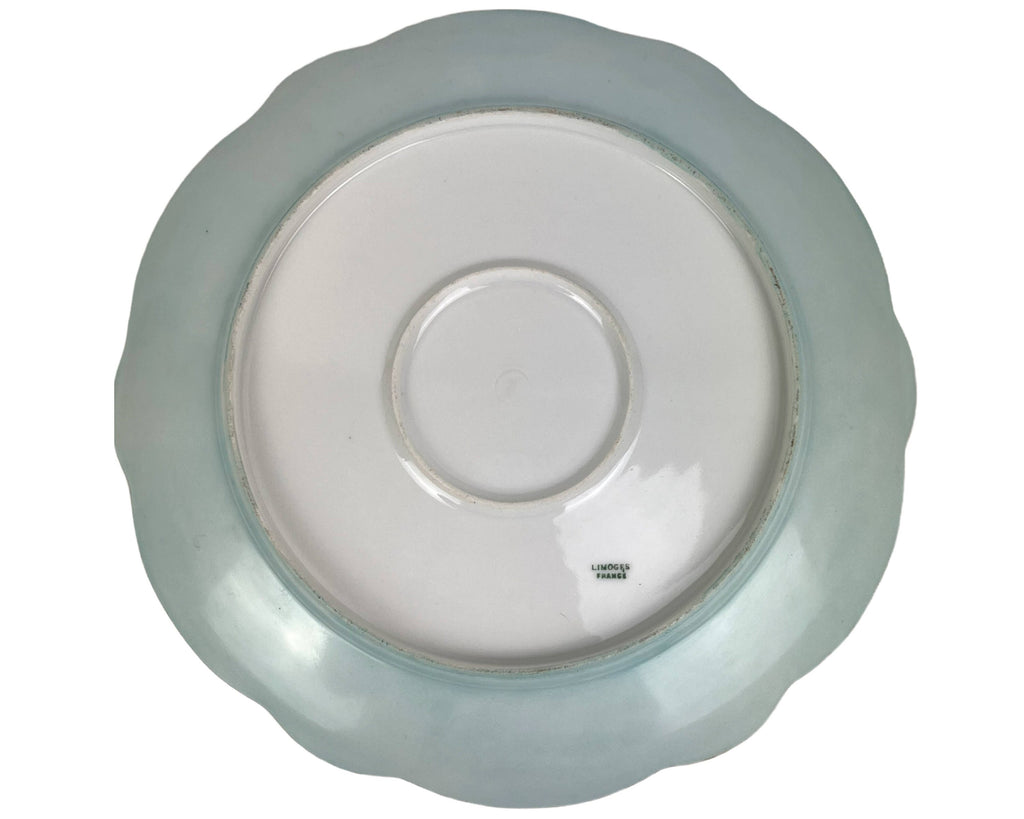 Antique Limoges Porcelain Charger Plate Hand Painted Flowers France 12.625 - Poppy's Vintage Clothing