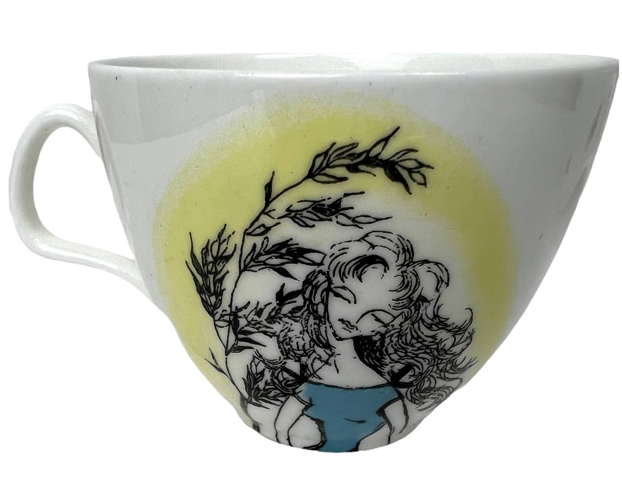 Vintage 1950s Foley Bone China Alice Pattern Teapot & 8 Cups Maureen Tanner - Poppy's Vintage Clothing