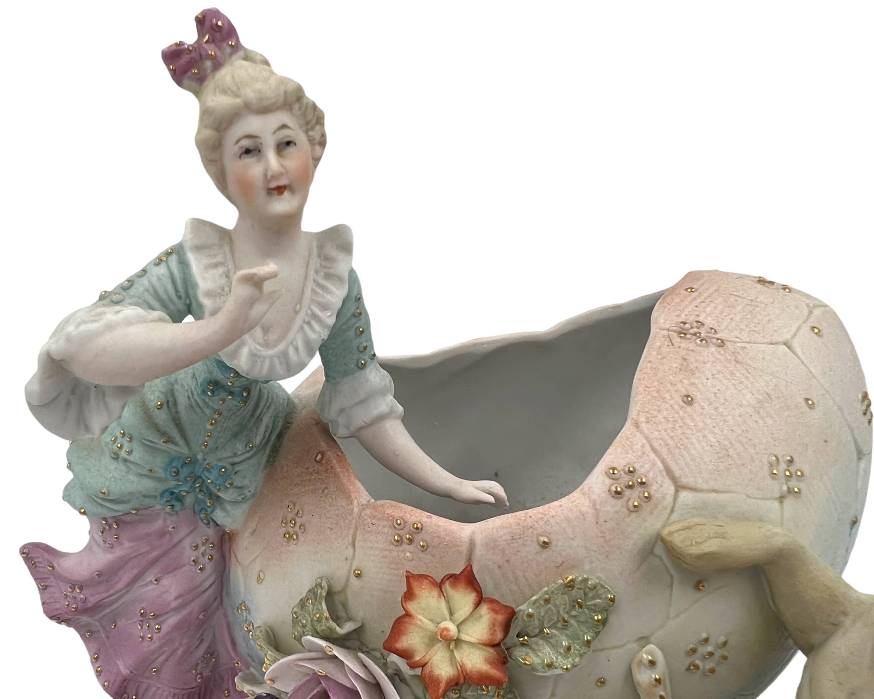 Victorian Antique Easter Egg Bisque Figural Planter of Bunny Rabbit ...