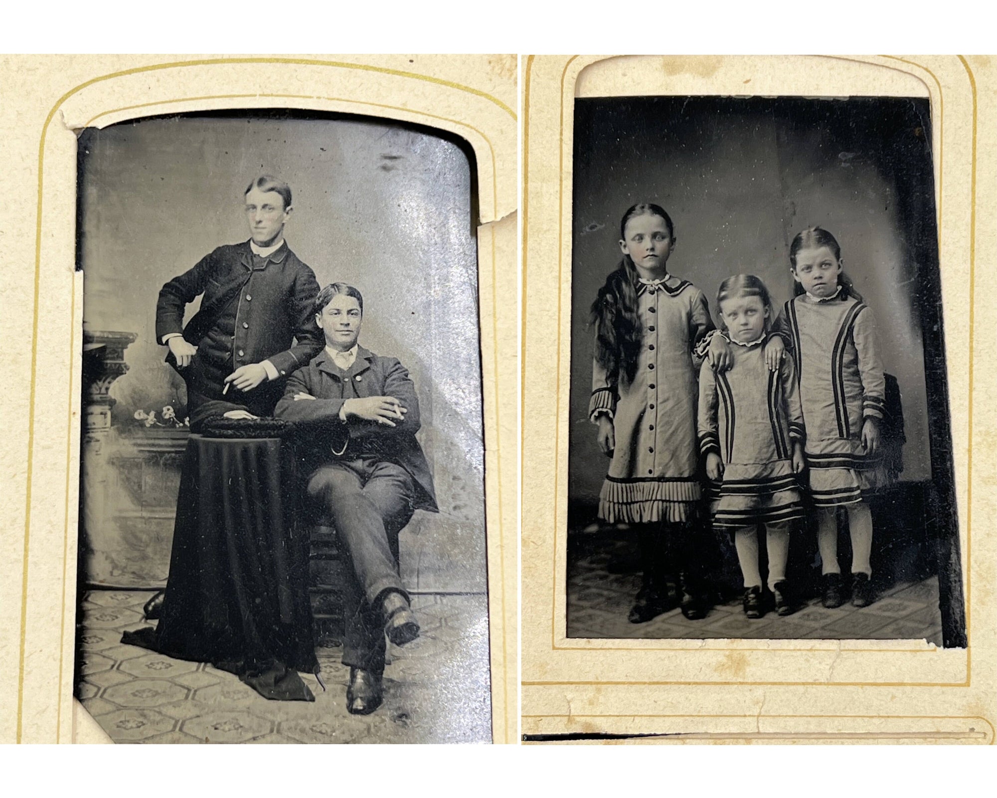 Antique Mauchline Ware Photo Album Niagara Cast Iron Railway Bridge 19 Photos + 10 Tintypes - Poppy's Vintage Clothing