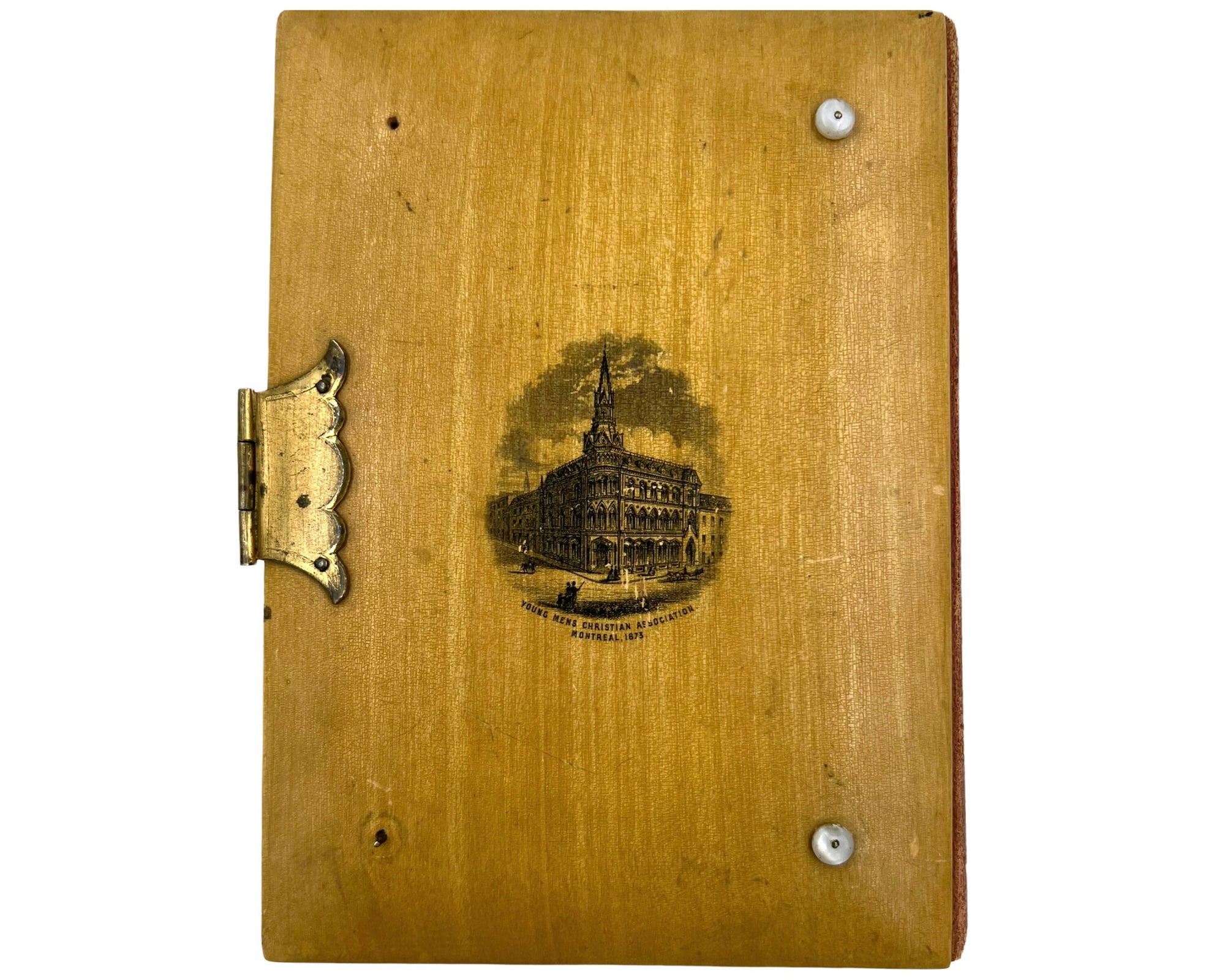 Antique Mauchline Ware Photo Album Niagara Cast Iron Railway Bridge 19 Photos + 10 Tintypes - Poppy's Vintage Clothing