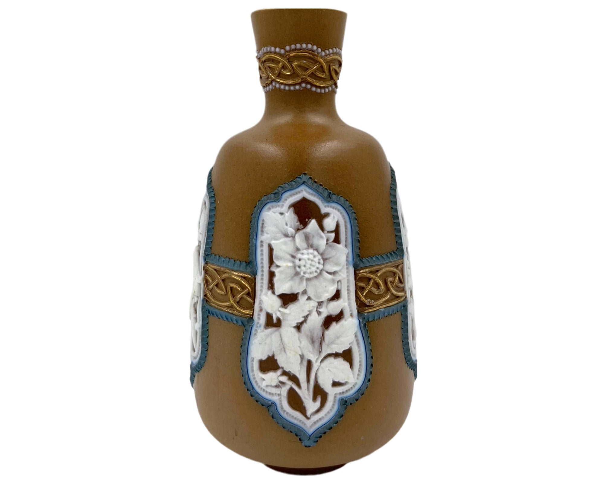 Antique 1880s Doulton Lambeth Silicon Vase Mary Slater 6.5 - Poppy's Vintage Clothing