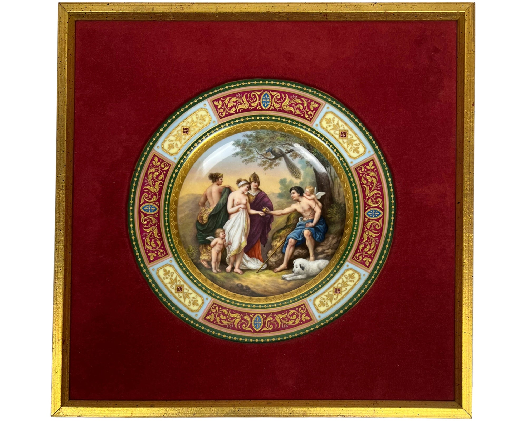 Antique Royal Vienna Porcelain Plate Judgment of Paris Beehive Mark - Poppy's Vintage Clothing