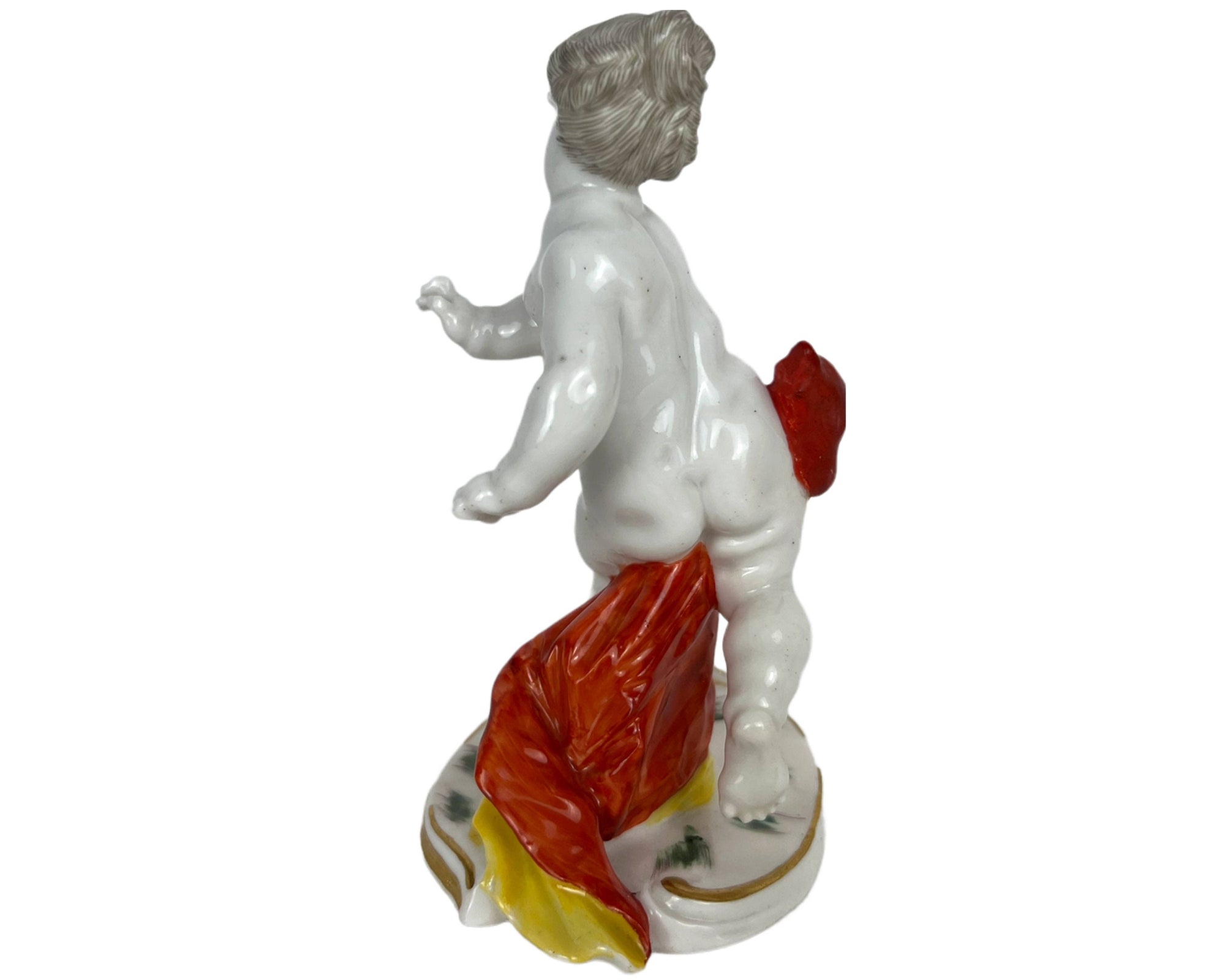 Antique Nymphenburg Porcelain Putto Figurine Franz Anton Bustelli 18th c - Poppy's Vintage Clothing