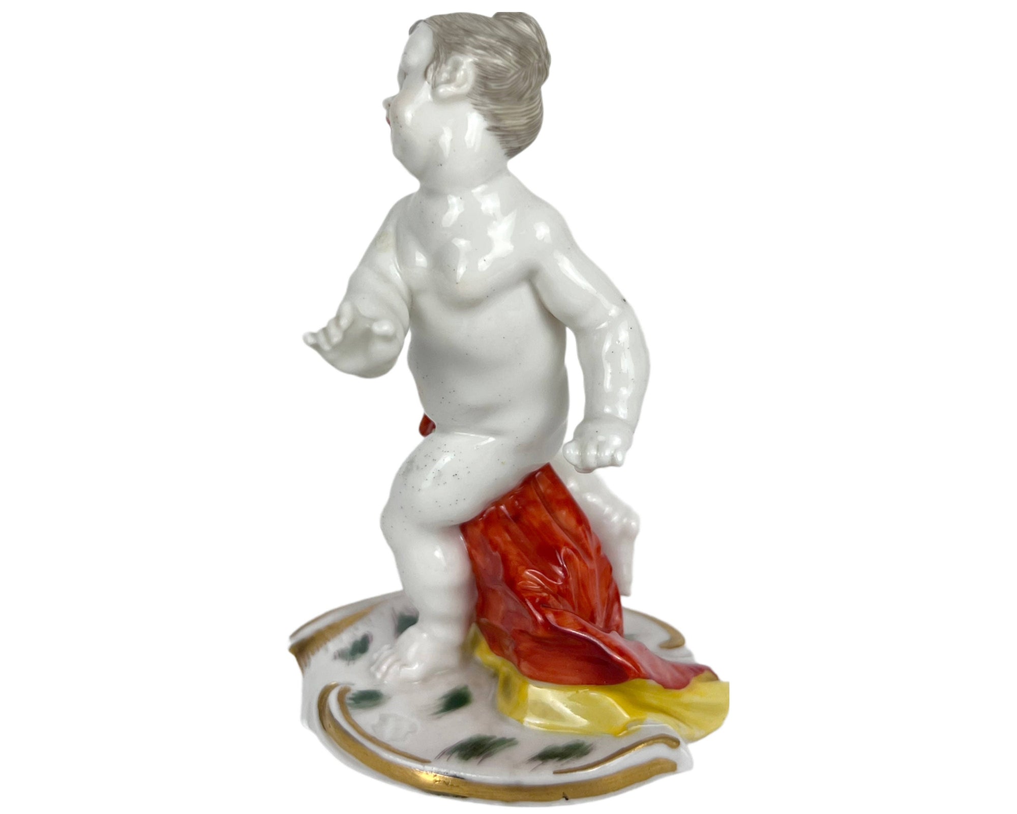 Antique Nymphenburg Porcelain Putto Figurine Franz Anton Bustelli 18th c - Poppy's Vintage Clothing