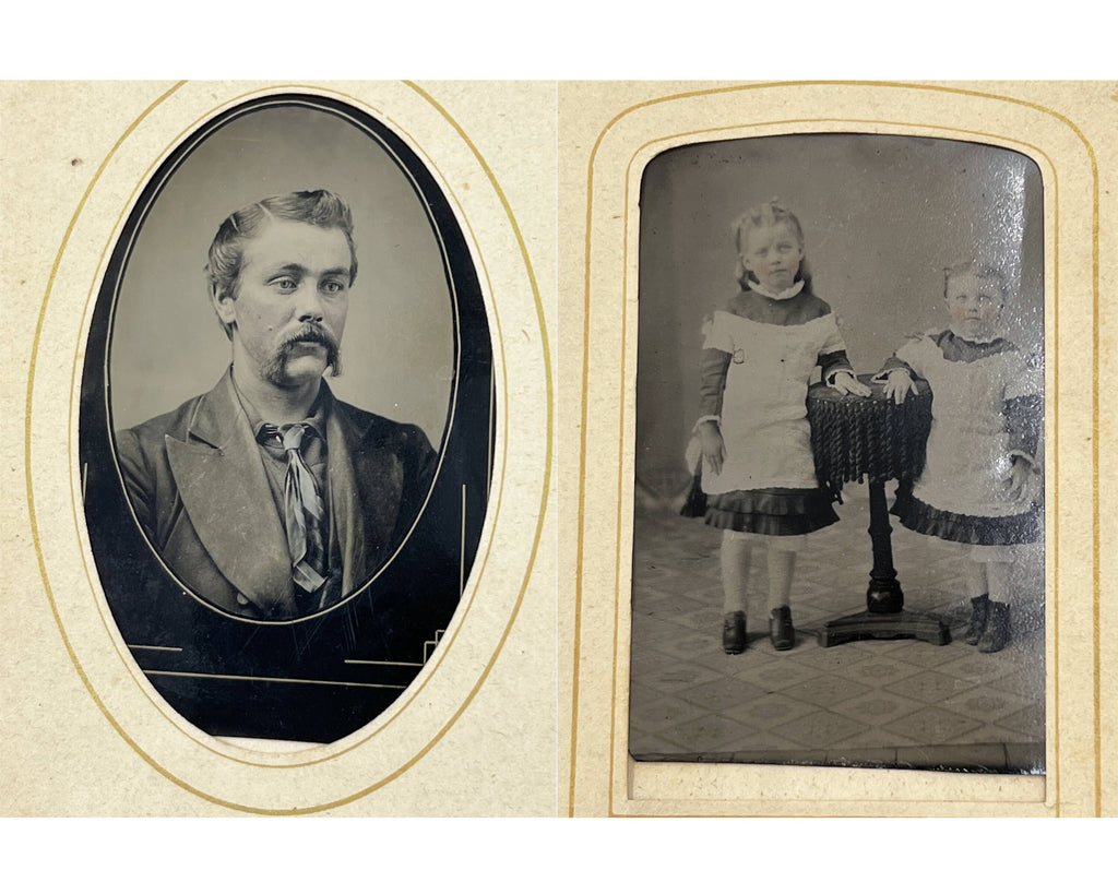 Antique Mauchline Ware Photo Album Niagara Cast Iron Railway Bridge 19 Photos + 10 Tintypes - Poppy's Vintage Clothing