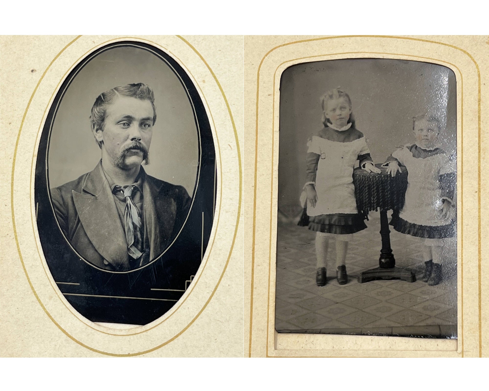 Antique Mauchline Ware Photo Album Niagara Cast Iron Railway Bridge 19 Photos + 10 Tintypes - Poppy's Vintage Clothing