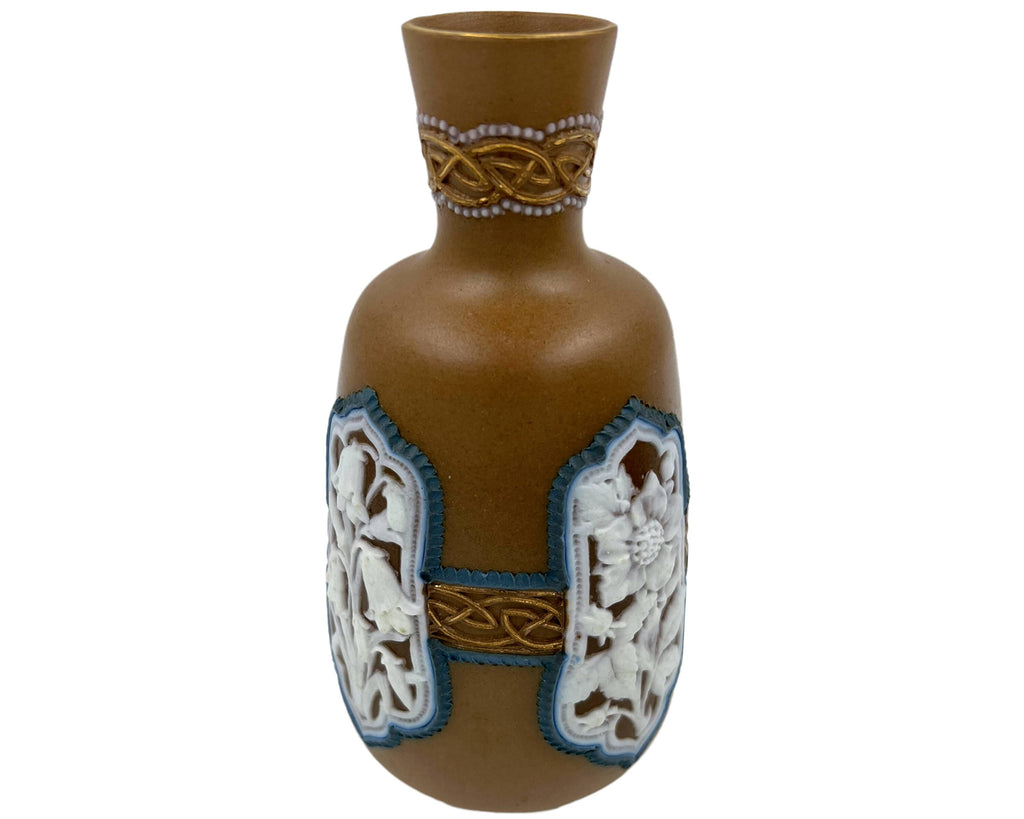 Antique 1880s Doulton Lambeth Silicon Vase Mary Slater 6.5 - Poppy's Vintage Clothing