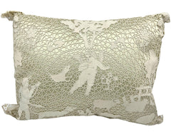 Antique Cutwork Lace Pillow Sham Cushion Cover w Cupid & Sheep - Poppy's Vintage Clothing