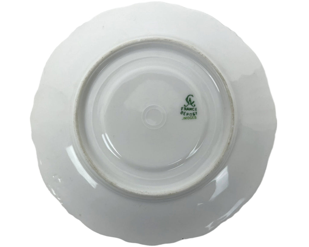 Antique Limoges Porcelain Cup and Saucer Hand Painted Flowers Charles Ahrenfeldt - Poppy's Vintage Clothing