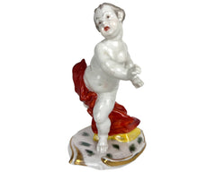 Antique Nymphenburg Porcelain Putto Figurine Franz Anton Bustelli 18th c - Poppy's Vintage Clothing