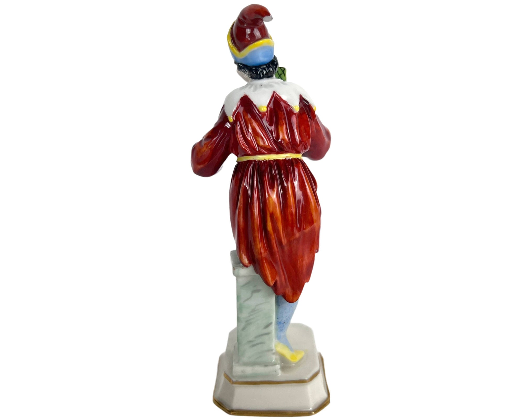 Antique Porcelain Figurine The Jolly Joker Crowned N Mark Dresden Thuringia Germany - Poppy's Vintage Clothing