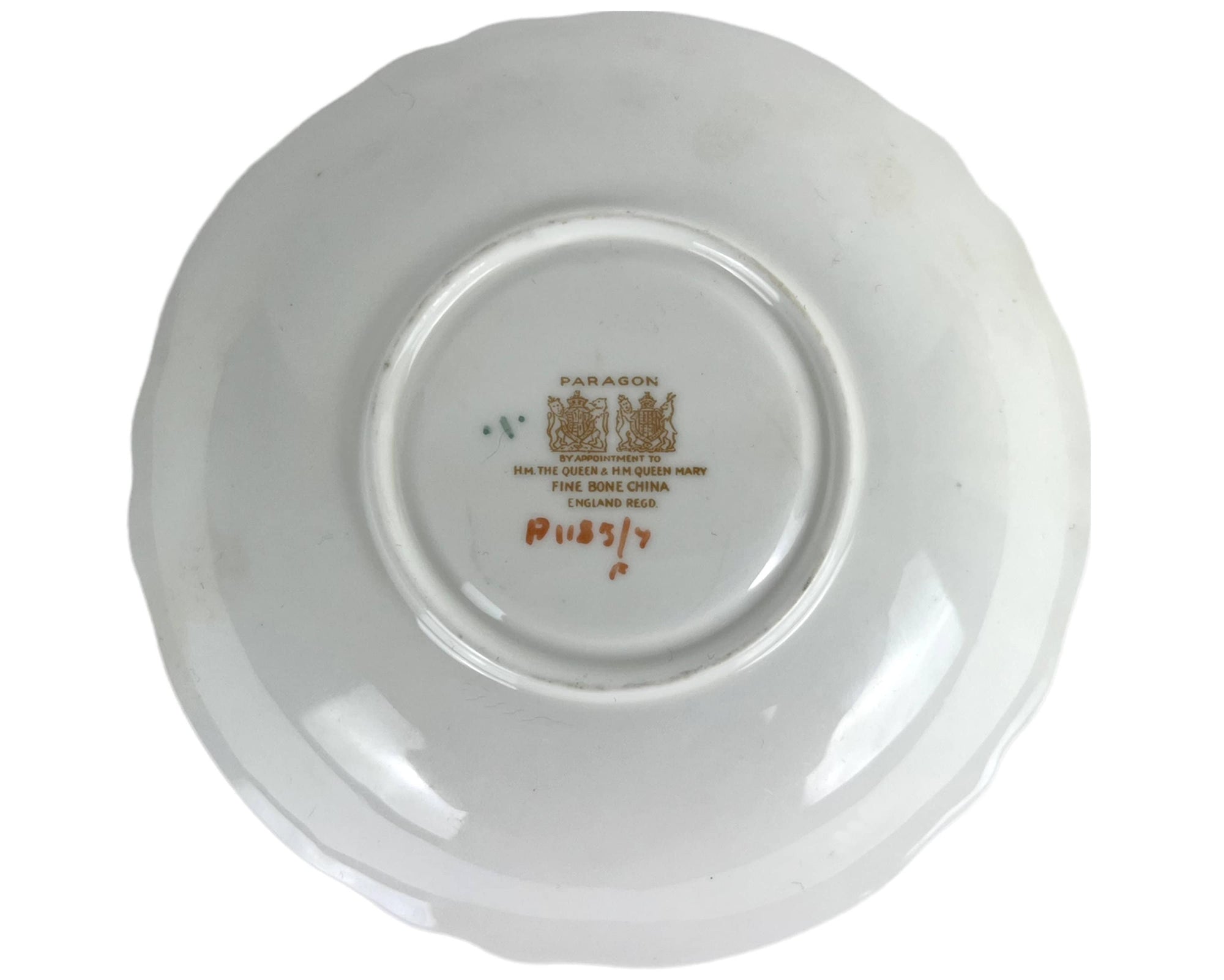 Vintage 1940s Paragon Bone China Cup & Saucer Yellow w Floral Spray A1183/4 - Poppy's Vintage Clothing