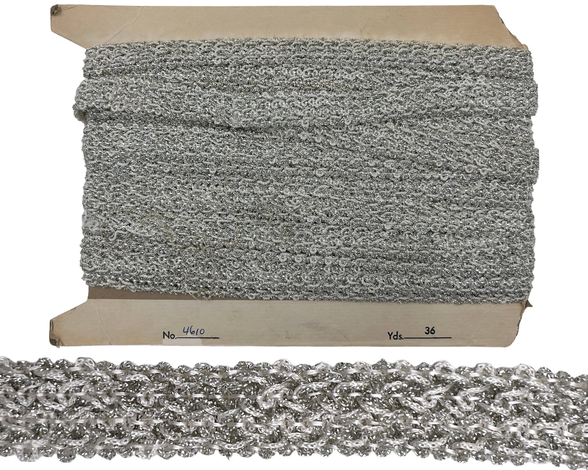 Vintage 1960s Silver Metallic Trim 11+ Yards - Poppy's Vintage Clothing