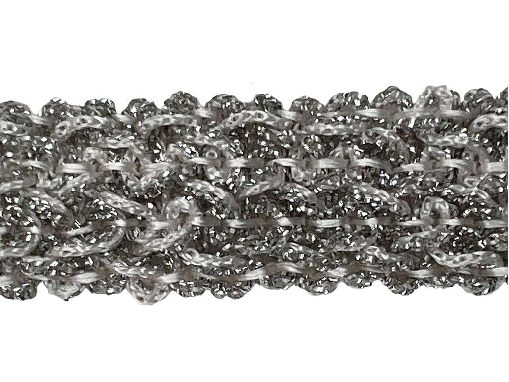 Vintage 1960s Silver Metallic Trim 11+ Yards - Poppy's Vintage Clothing