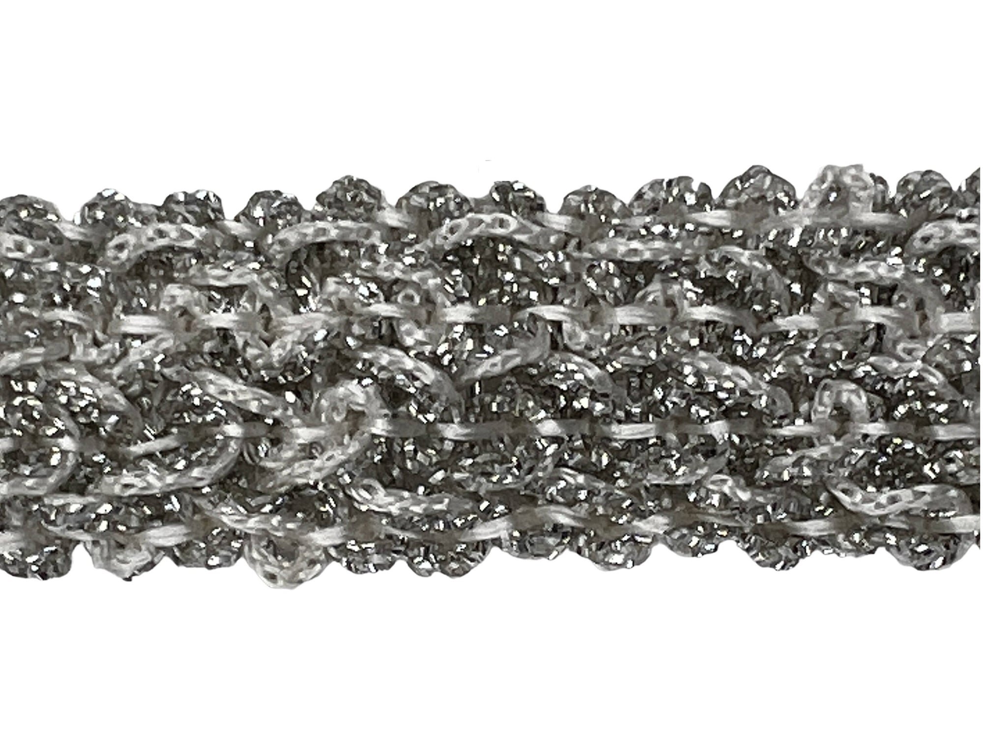 Vintage 1960s Silver Metallic Trim 11+ Yards - Poppy's Vintage Clothing