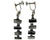 Vintage 1960s Brutalist Dangle Earrings Pewter Gilles Vidal - Poppy's Vintage Clothing