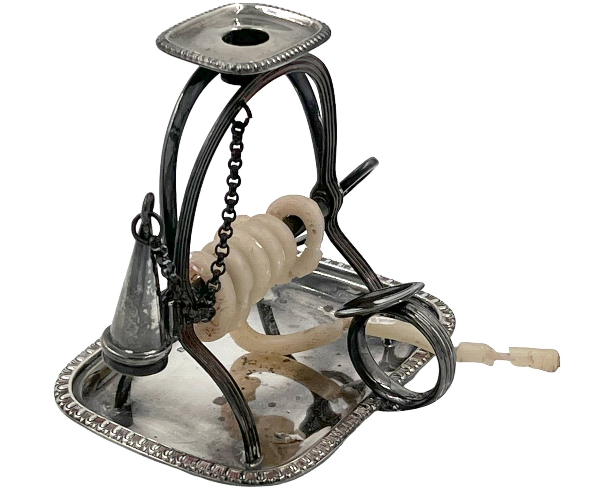 Sterling Silver Wax Jack Candle Holder Dated 1933 Harrison Brothers & Howson Sheffield - Poppy's Vintage Clothing