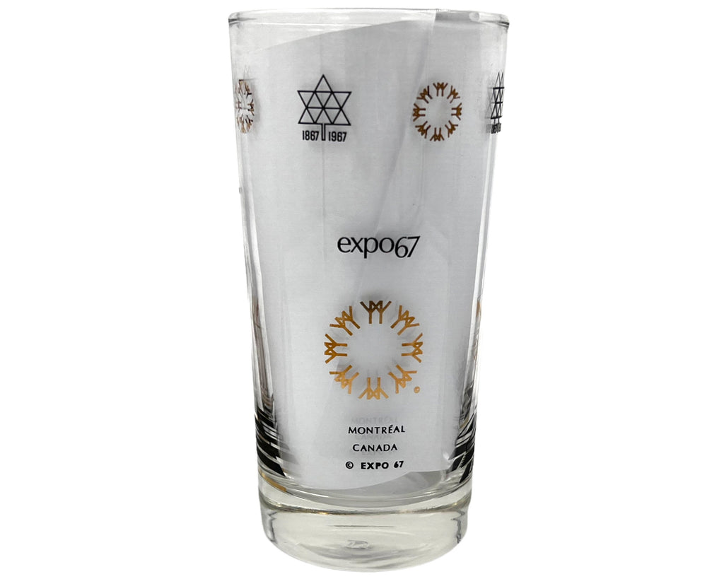 Vintage Expo 67 Glass Tumbler Great Britain Pavilion 5.5 - Poppy's Vintage Clothing