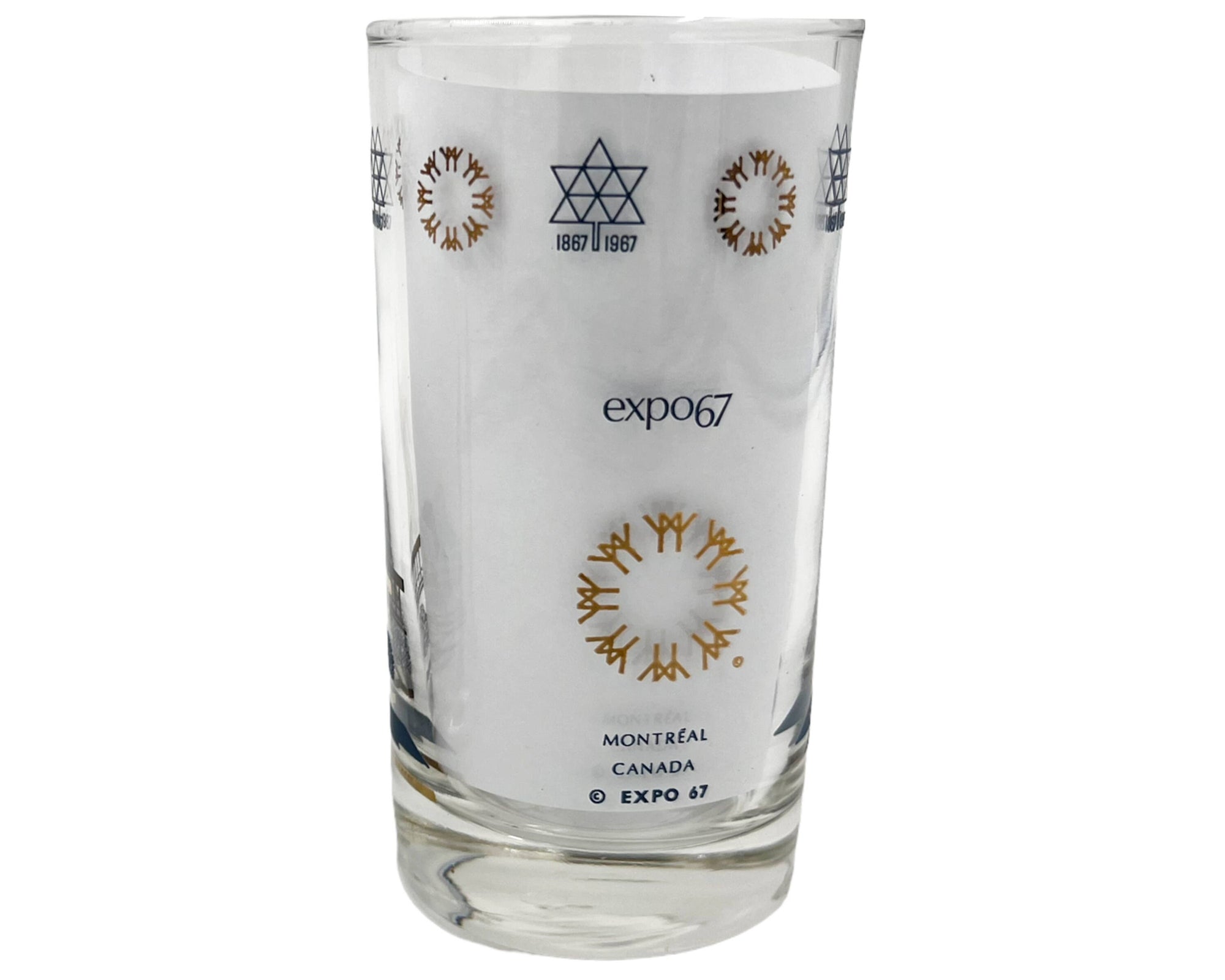 Vintage Expo 67 Glass Tumbler Israel Pavilion - Poppy's Vintage Clothing