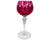 Antique Crystal Wine Glass Stem Cranberry Cut to Clear - Poppy's Vintage Clothing