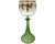 Antique Moser Roemer Hock Wine Glass Green Spiral Conical Stem Gold Grape Bowl - Poppy's Vintage Clothing