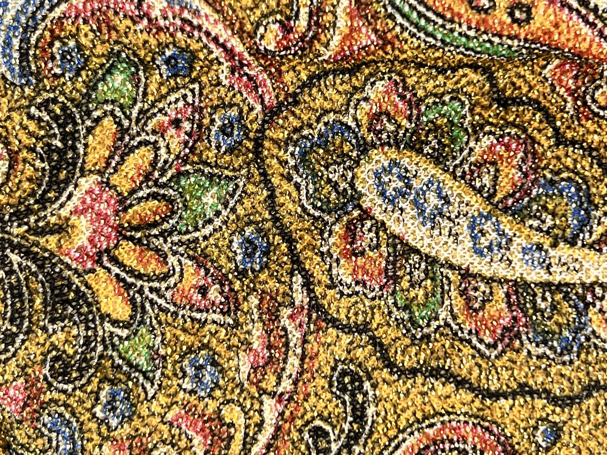 Vintage 1960s Evening Bag Woven Metallic Paisley Purse - VFG - Poppy's Vintage Clothing