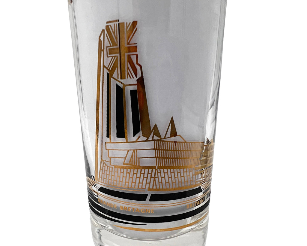 Vintage Expo 67 Glass Tumbler Great Britain Pavilion 5.5 - Poppy's Vintage Clothing