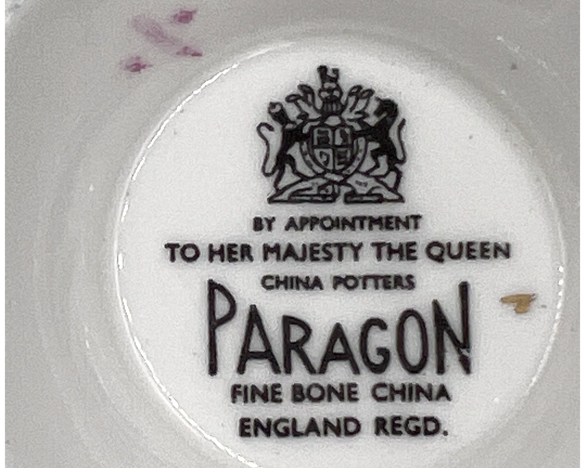 Vintage Paragon Bone China Cup and Saucer Floral Spray Blue & Gold A 3974 - Poppy's Vintage Clothing