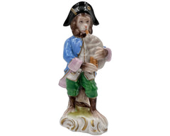 Antique Aelteste Volkstedt Porcelain Figurine of Monkey Musician Playing Bagpipe - Poppy's Vintage Clothing