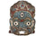 Antique Tibetan Buddhist Mahakala Mask Brass Filigree w Coral Turquoise Onyx - Poppy's Vintage Clothing