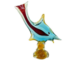 Vintage 1950s 60s Murano Glass Sommerso Fish Sculpture J.I. Co Jordans Importing - Poppy's Vintage Clothing