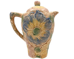 Art Deco Coffee Pot Kensington Pottery Sunflower Pattern 1930s - Poppy's Vintage Clothing