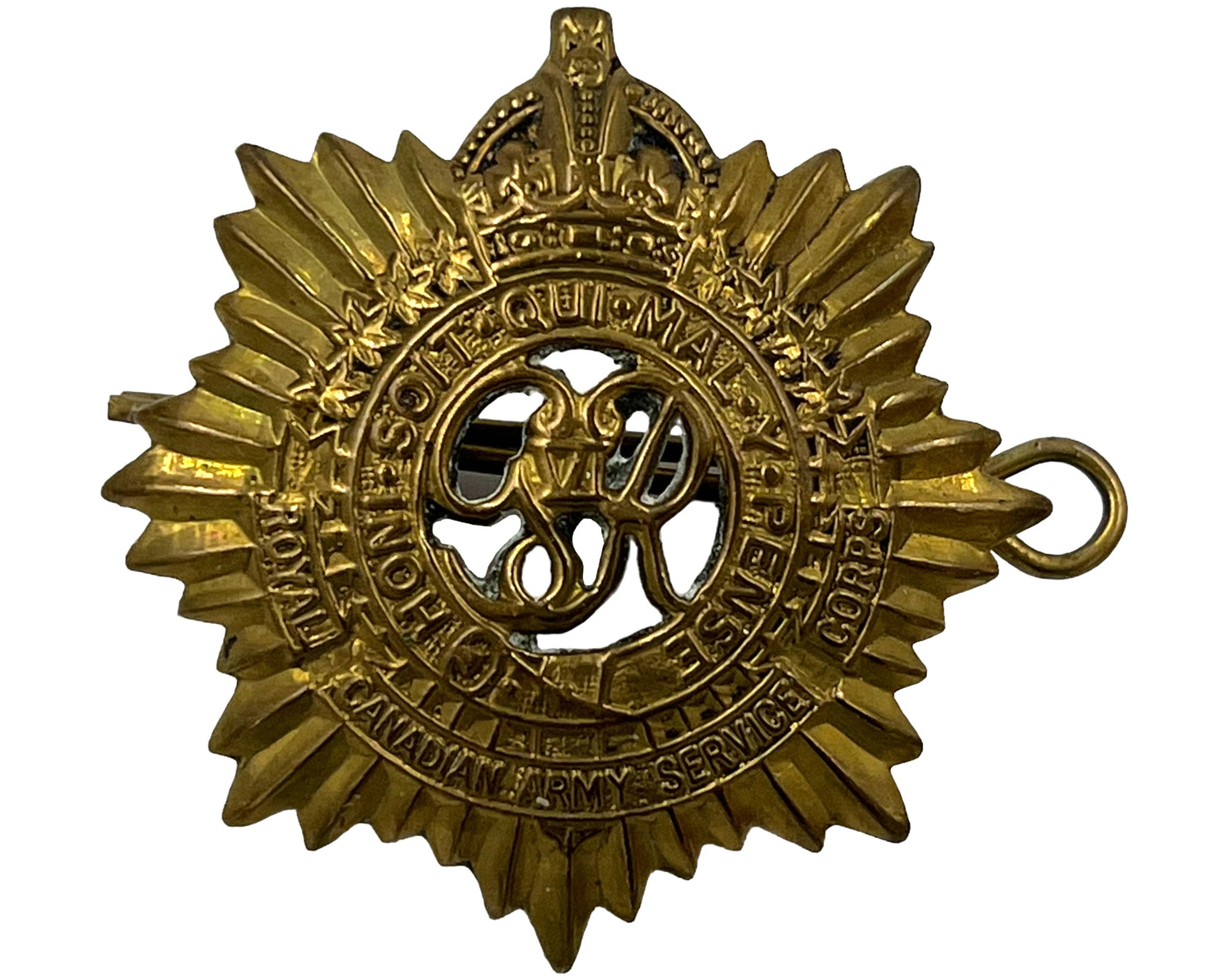 WWII Canada Cap Badge Royal Canadian Army Service Corps - Poppy's Vintage Clothing